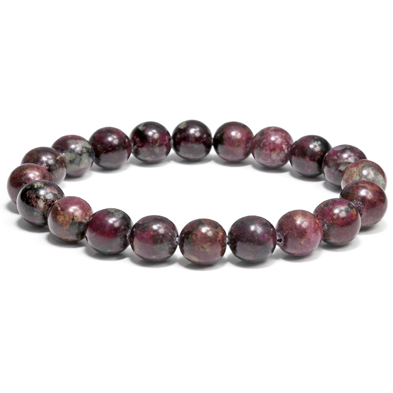 〔K2114-2〕激レア 高品質 約10mm ロシア産 ユーディアライト ブレスレット Eudialyte【カード付】