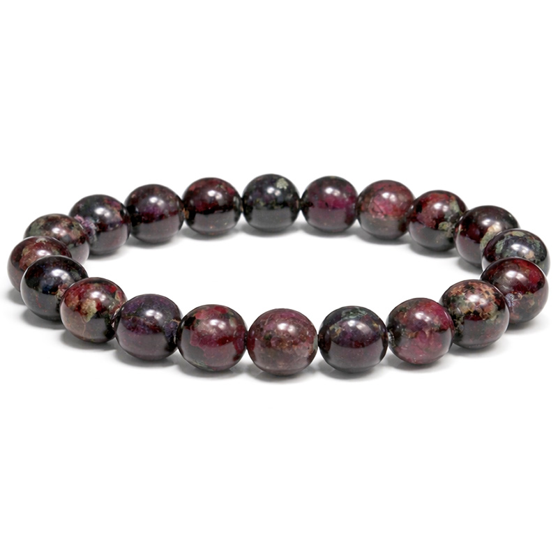 〔K2114-3〕激レア 高品質 約10mm ロシア産 ユーディアライト ブレスレット Eudialyte【カード付】