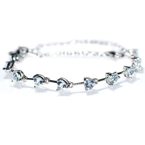 〔K2207-3〕SV925 アクアマリン Aquamarine ブレスレット テニスブレスレット