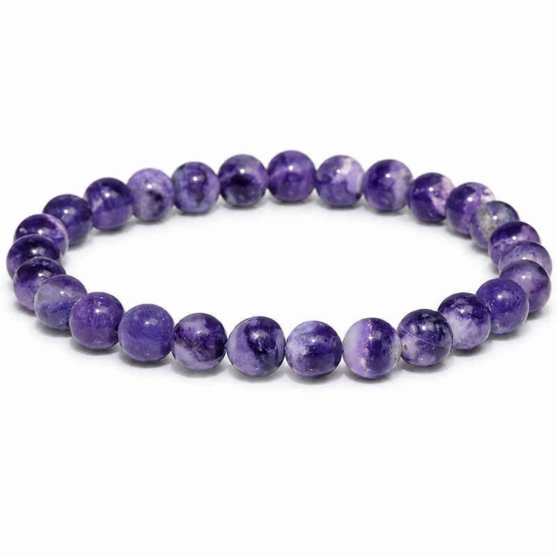 〔K2252-4〕約7mm 上質ラベンダーパープル ティファニーストーン《Tiffany Stone》希少天然石ブレスレット