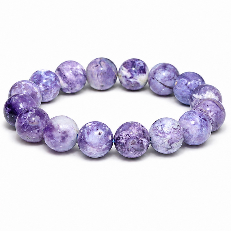 〔K2253-1〕約13mm ラベンダーパープル ティファニーストーン《Tiffany Stone》希少天然石ブレスレット