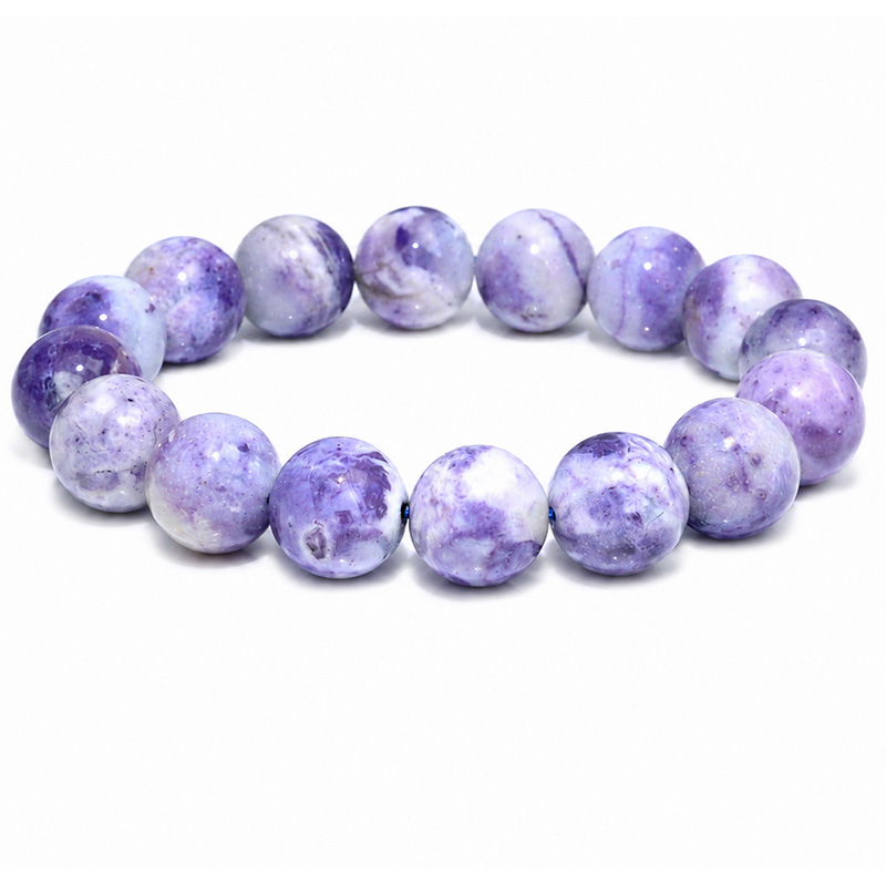 〔K2253-2〕約13mm ラベンダーパープル ティファニーストーン《Tiffany Stone》希少天然石ブレスレット