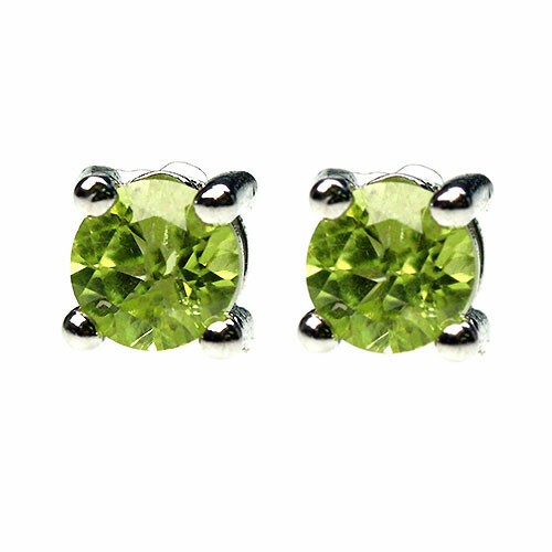 〔P61〕Peridot ペリドット sv925 ピアス 天然石  誕生石【FOREST 天然石 パワーストーン】