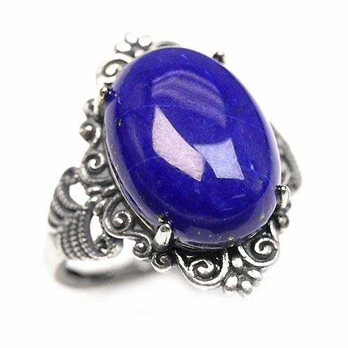 〔R357-1〕ラピスラズリ lapis lazuli sv925 リング 指輪 フリーサイズ【FOREST 天然石 パワーストーン】