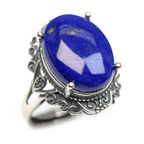 〔R357-2〕ラピスラズリ lapis lazuli sv925 リング 指輪 フリーサイズ【FOREST 天然石 パワーストーン】