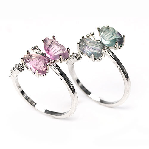 〔R375〕フローライト 指輪 リング 蛍石 Fluorite フリーサイズ 1点【ランダム発送】