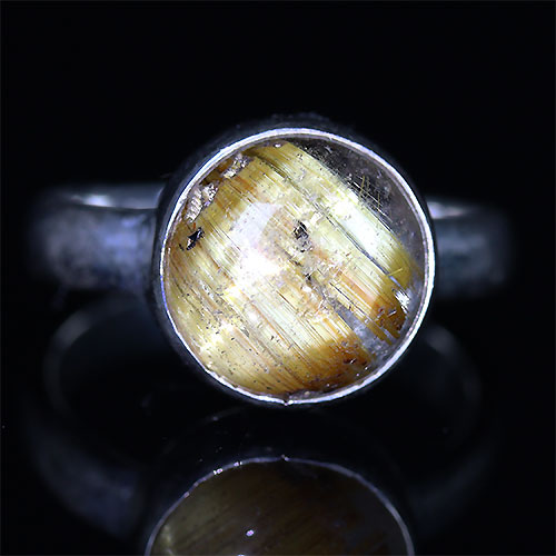 〔R406〕ルチルクォーツ リング 15号 Rutilated Quartz【FOREST 天然石 パワーストーン】