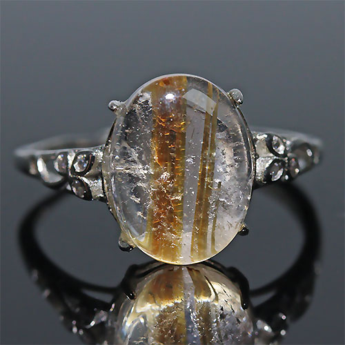 〔R445-1〕ルチルクォーツ リング 指輪 SV925 Rutilated Quartz【FOREST 天然石 パワーストーン】