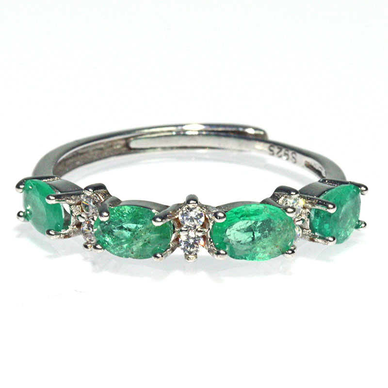 〔R478-7〕高品質 天然 エメラルド sv925 指輪 リング フリー【FOREST 天然石 パワーストーン】