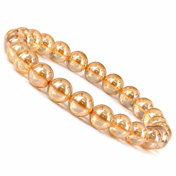 〔VGR41-10m〕約10mm ゴールデンオーラガラス ビーズ ブレスレット Golden Aura Glass Beads 黄金光沢