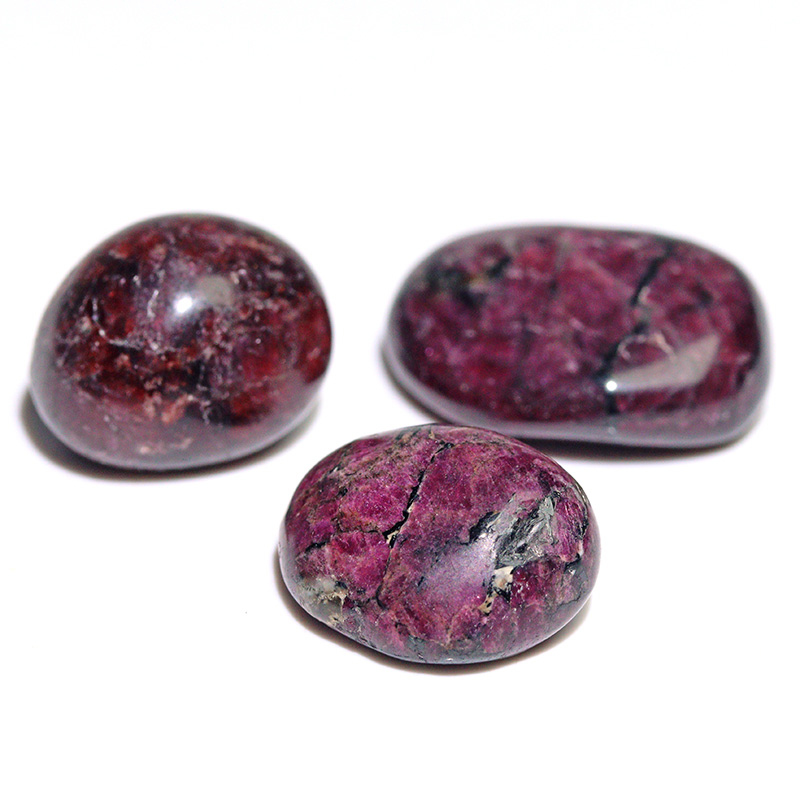 〔Z154-27〕3個入り 希少 ロシア産 ユーディアライト AAA タンブル Eudialyte
