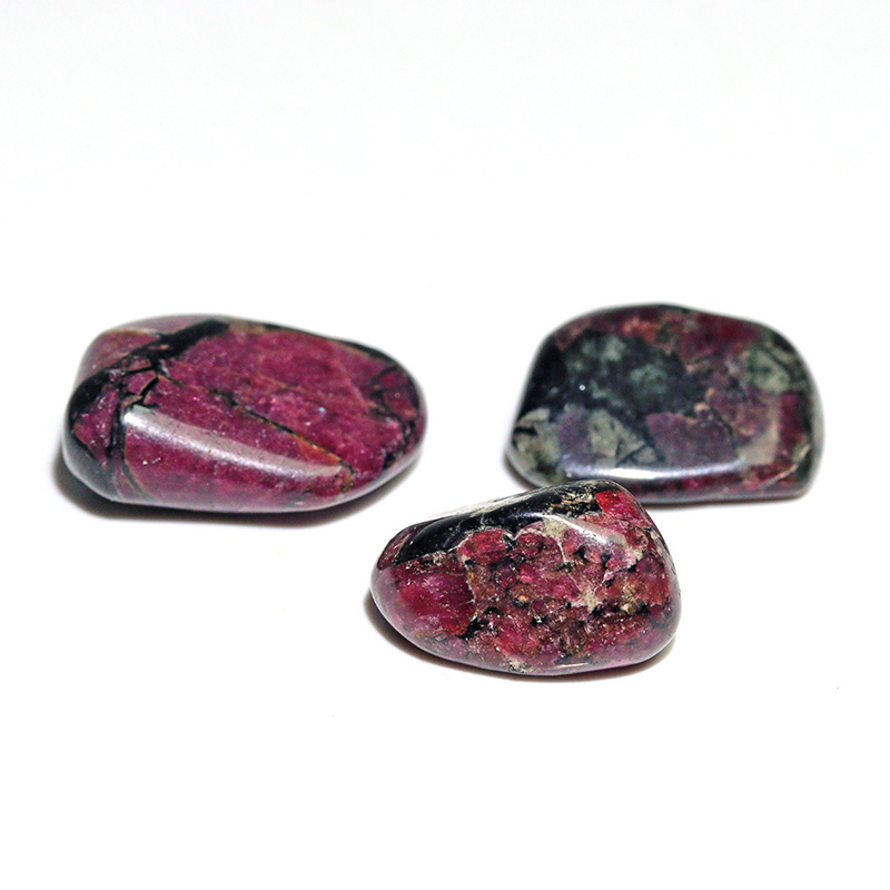 〔Z154-29〕3個入り 希少 ロシア産 ユーディアライト AAA タンブル Eudialyte