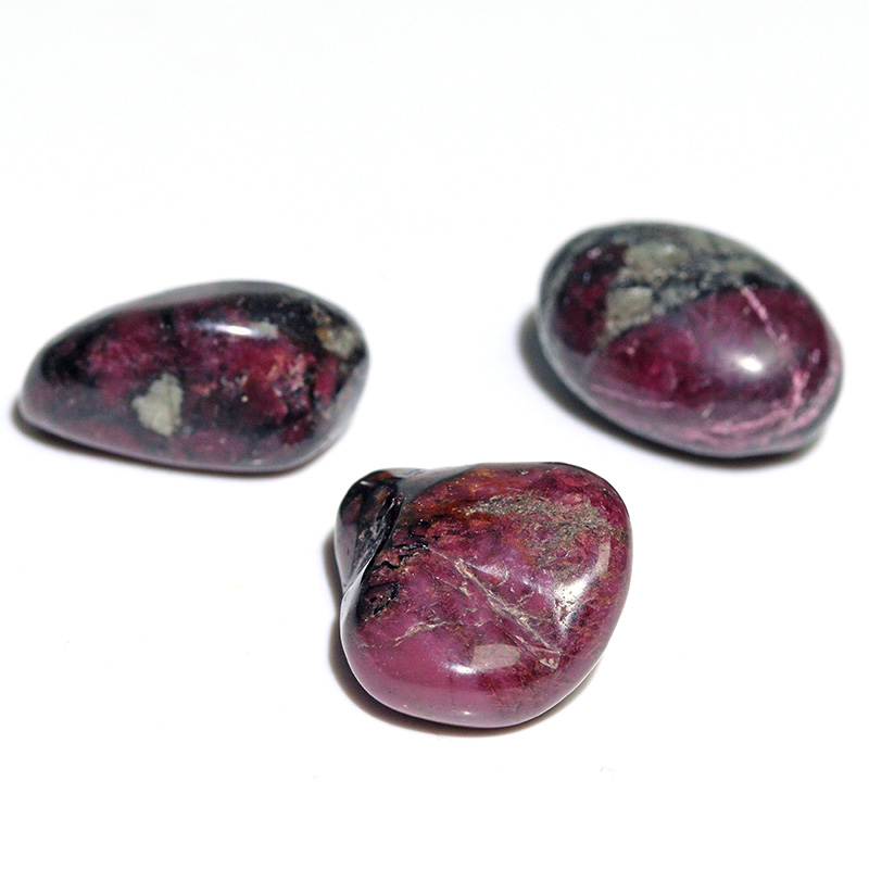 〔Z154-55〕3個入り 希少 ロシア産 ユーディアライト AAA タンブル Eudialyte