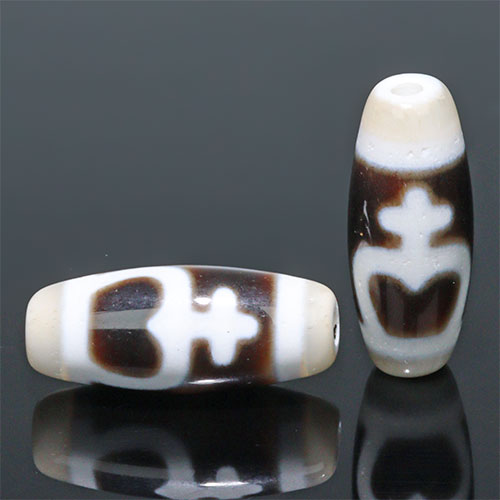 〔Z66-4〕【 天珠】約28x12mm 宝瓶天珠 守り 開運 風水 【ランダム発送】【FOREST 天然石 パワーストーン】