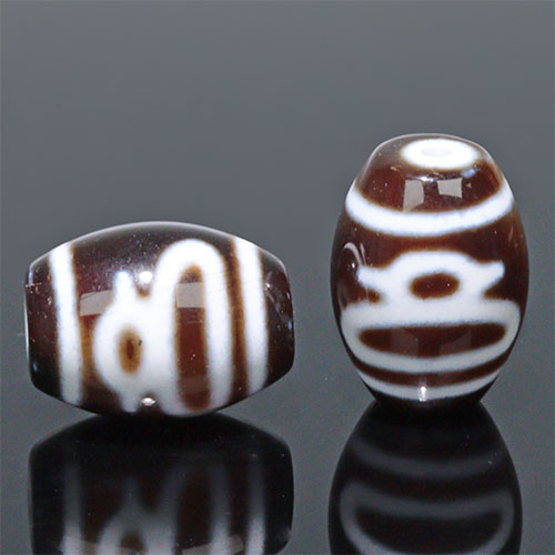 〔Z67-4〕【 天珠】約18x13mm 財神天珠 守り 開運 風水 【ランダム発送】【FOREST 天然石 パワーストーン】