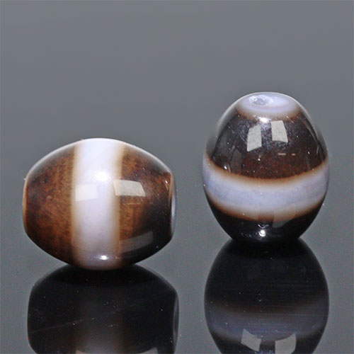 〔Z68-1〕【 天珠】約14x12mm 一線天珠 守り 開運 風水 【ランダム発送】【FOREST 天然石 パワーストーン】