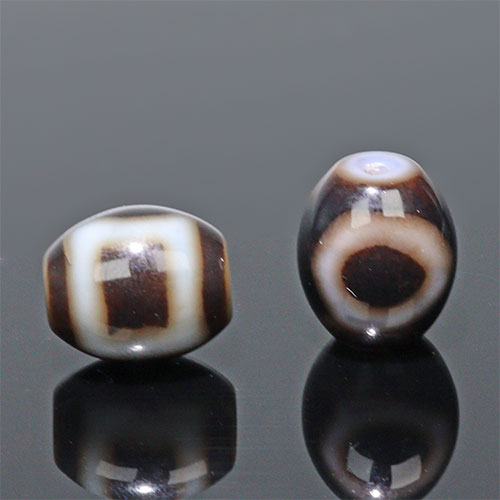 〔Z68-5〕【 天珠】約14x12mm 天地天珠 守り 開運 風水 【ランダム発送】【FOREST 天然石 パワーストーン】