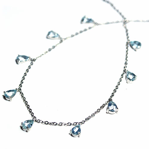〔n1-33〕SV925 アクアマリン Aquamarine ネックレス ドロップチャーム