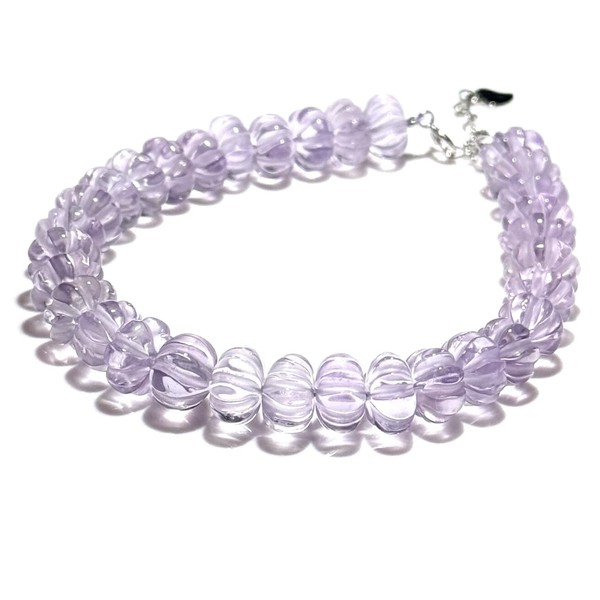 〔K2079-1〕高品質 ボリビア産 ピンクアメジスト パンプキンカット ブレスレット【FOREST 天然石 パワーストーン】