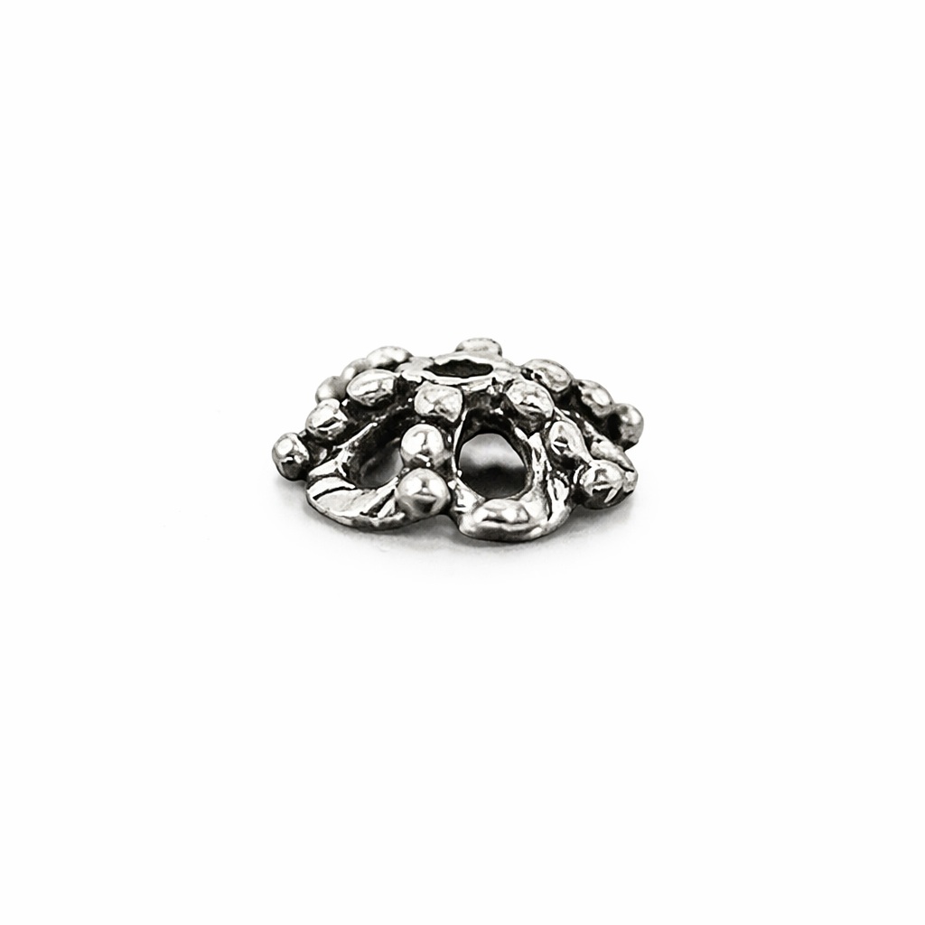ロンデルメタルキャップパーツ 約7mm×2.5mm（20個）(シルバーカラー） 〔G2-36-1〕