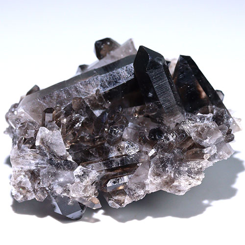 〔D30-574〕【お買い得】 アメリカ アーカンソー産 スモーキークォーツ 黒水晶 クラスター 【ギャランティーカード付】【メール便不可】
