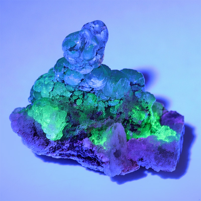 〔D356-44〕希少 メキシコ産 蛍光 ハイアライトオパール 玉滴石 Hyalite Opal 結晶 原石1個売り【メール便不可】