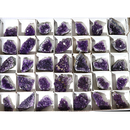 〔D360box-3〕超お買い得！激安1箱 ブラジル産 アメジストクラスター 35個入り 【箱売り】【メール便不可】