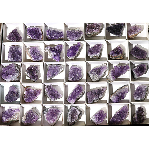 〔D360box-5〕超お買い得！激安1箱 ブラジル産 アメジストクラスター 35個入り 【箱売り】【メール便不可】