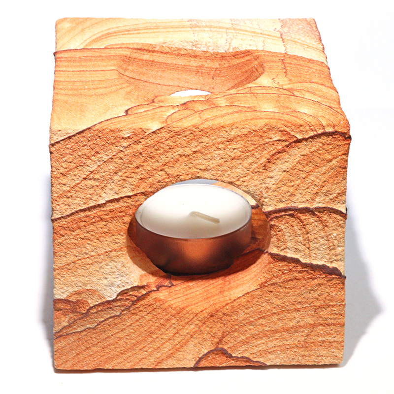 〔D459-10〕約9cm ナバホストーン キャンドルスタンド サンドストーン Navajo stone【アメリカ・アリゾナ州産】【メール便不可】