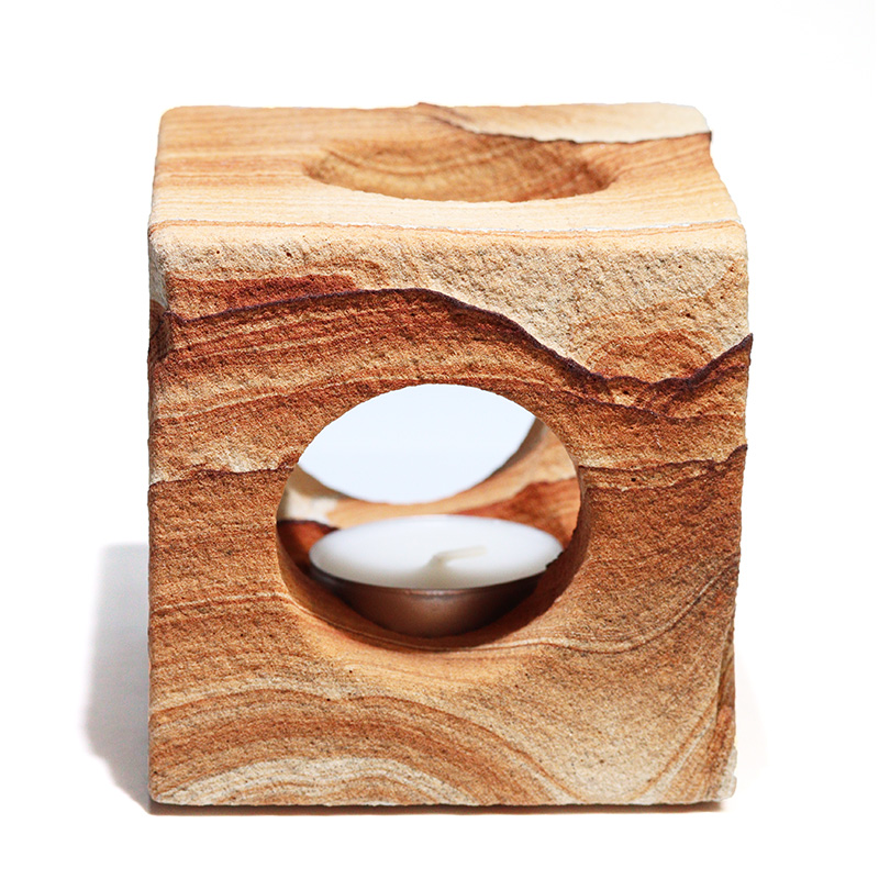 〔D459-11〕約9cm ナバホストーン キャンドルスタンド サンドストーン Navajo stone【アメリカ・アリゾナ州産】