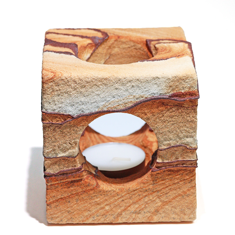 〔D459-13〕約9cm ナバホストーン キャンドルスタンド サンドストーン Navajo stone【アメリカ・アリゾナ州産】