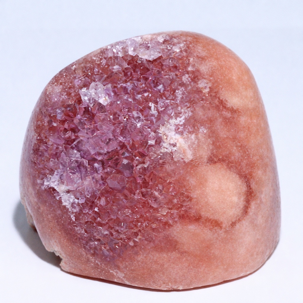 〔D467-4〕ピンクアメジスト ドゥルージーカボション原石 ～薔薇色の結晶庭園～ 鉱物 原石 標本 置物【メール便不可】