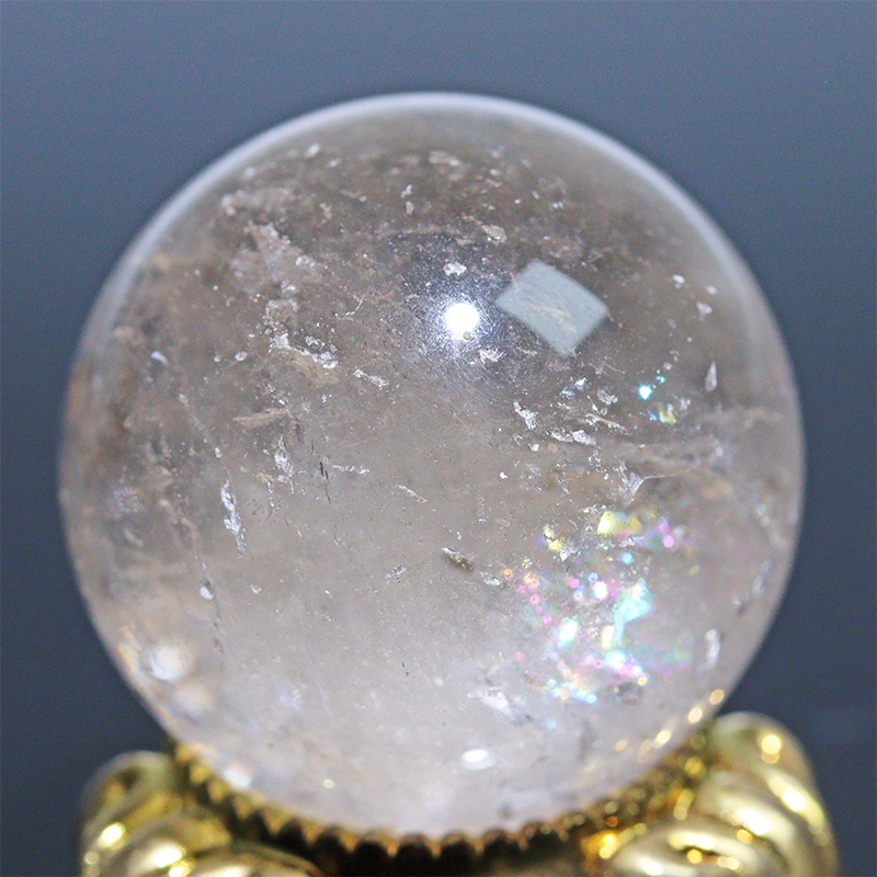 〔D471-21〕約29mm スモーキークォーツ スフィア 丸玉  煙水晶 置物 風水【メール便不可】