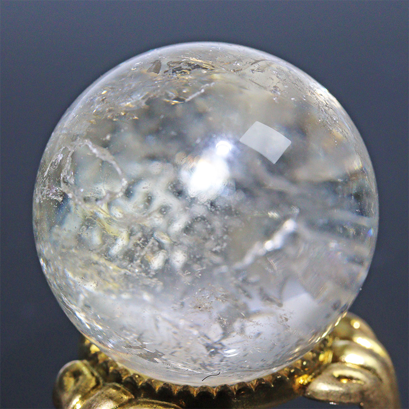 〔D471-25〕約30mm シトリン 虹入り スフィア Citrine 丸玉  黄水晶 置物 風水【メール便不可】