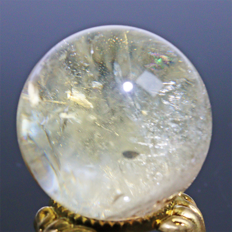 〔D471-28〕約34mm シトリン スフィア Citrine 丸玉  黄水晶 置物 風水【メール便不可】