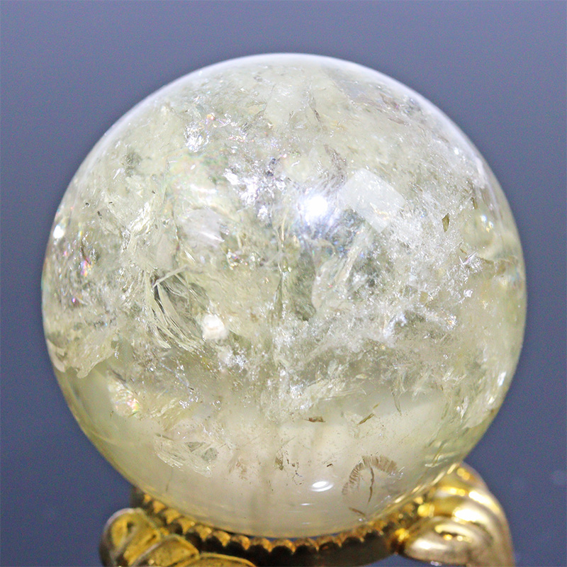 〔D471-31〕約35mm シトリンファントム スフィア Citrine 丸玉  黄水晶 置物 風水【メール便不可】