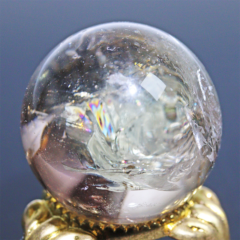 〔D471-33〕約29mm シトリン スフィア Citrine 丸玉  黄水晶 置物 風水 ヘコミあり【メール便不可】