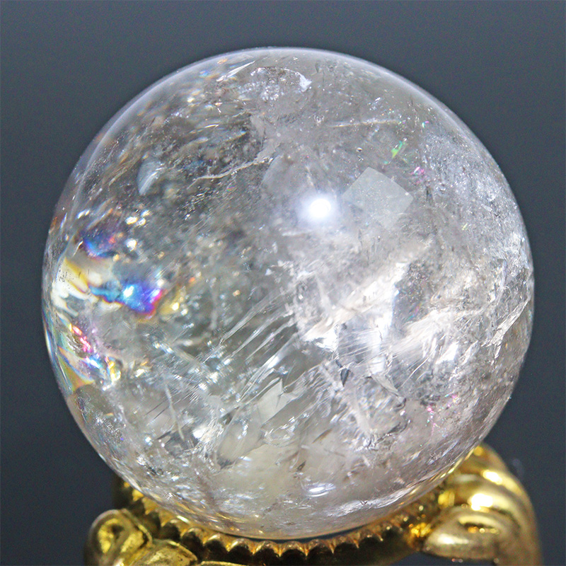 〔D471-34〕約32mm シトリン スフィア Citrine 丸玉  黄水晶 置物 風水 ヘコミあり【メール便不可】