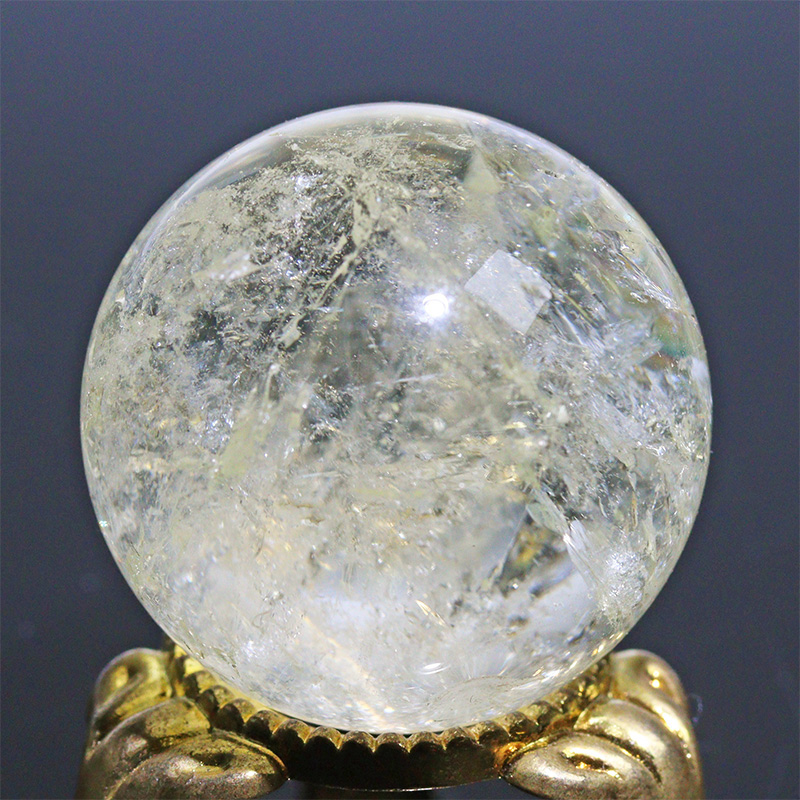 〔D471-36〕約31mm シトリン スフィア Citrine 丸玉  黄水晶 置物 風水 ヘコミあり【メール便不可】