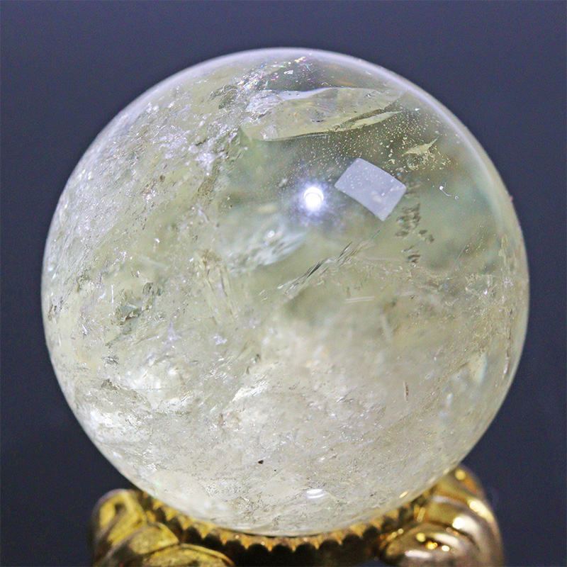 〔D471-38〕約35mm シトリン スフィア Citrine 丸玉  黄水晶 置物 風水 ヘコミあり【メール便不可】