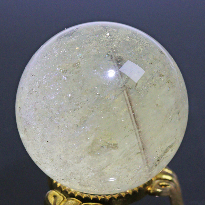 〔D471-40〕約36mm シトリン スフィア Citrine 丸玉  黄水晶 置物 風水 ヘコミあり【メール便不可】