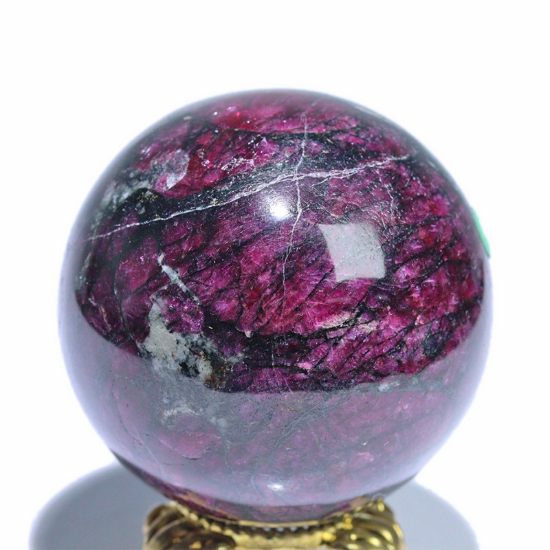 〔D474〕希少 約50mm ロシア産 ユーディアライト スフィア Eudialyte 丸玉 置物 風水