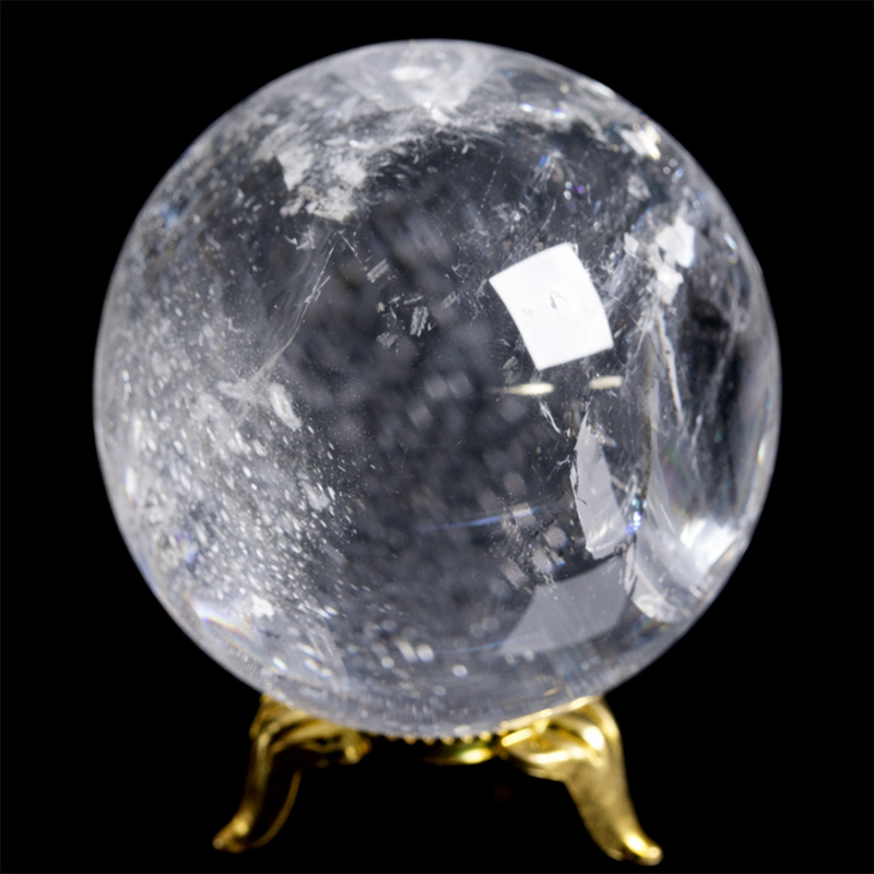〔D475-17〕約57mm ブラジル ミナスジェライス州 天然水晶 天然クォーツ スフィア 水晶  丸玉 1個【メール便不可】