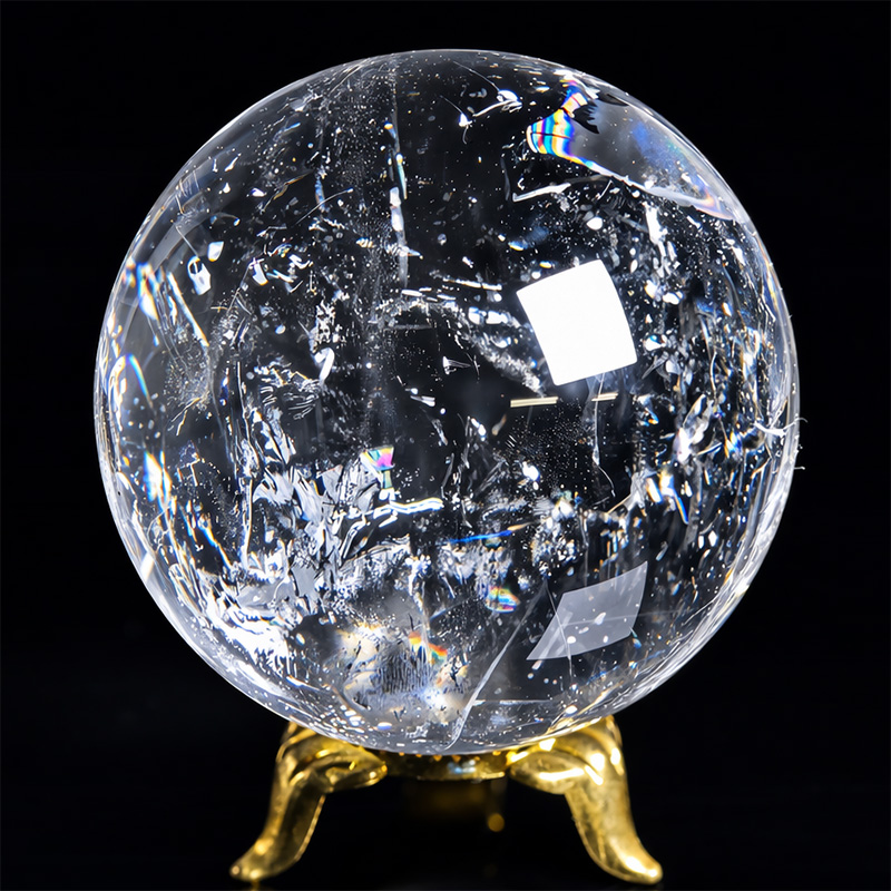 〔D475-20〕約61mm ブラジル ミナスジェライス州 天然水晶 天然クォーツ スフィア 水晶  丸玉 1個【メール便不可】