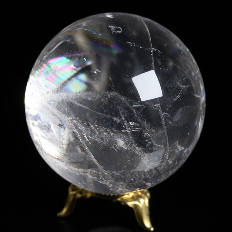 〔D475-23〕約66mm ブラジル ミナスジェライス州 天然水晶 天然クォーツ スフィア 水晶  丸玉 1個【メール便不可】