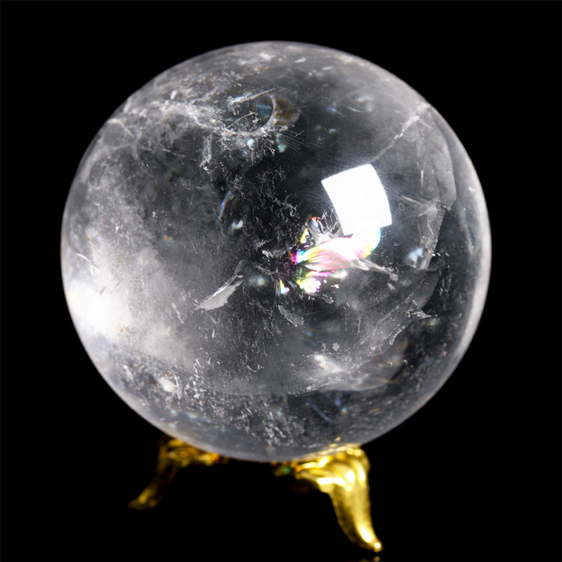 〔D475-24〕約67mm ブラジル ミナスジェライス州 天然水晶 天然クォーツ スフィア 水晶  丸玉 1個【メール便不可】