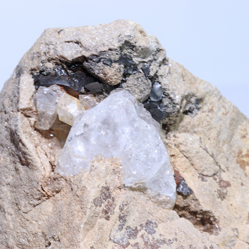 〔D477-14〕ハーキマーダイヤモンド 母岩付き原石 ニューヨーク州ハーキマー地区産 Herkimer diamond【メール便不可】