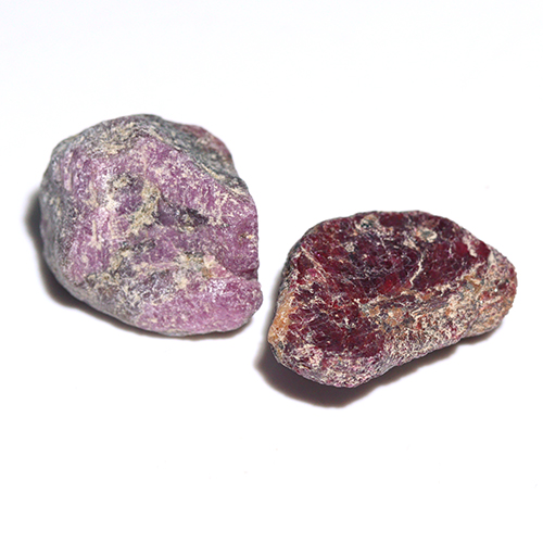 〔D485-22〕マダガスカル産 ルビー スライス Ruby 紅玉 原石 結晶