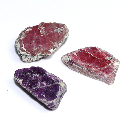 〔D485-27〕マダガスカル産 ルビー スライス Ruby 紅玉 原石 結晶