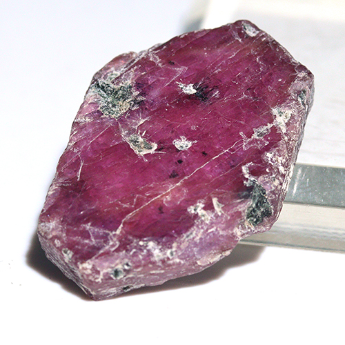 〔D485-28〕マダガスカル産 ルビー スライス Ruby 紅玉 原石 結晶